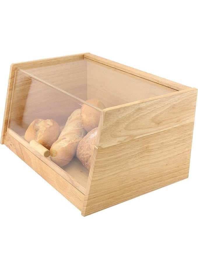 Orchid Wooden Bread Box with Transparent Flip Lid, Bamboo Bread Storage Box for Kitchen Countertop, Large Capacity Bread Keeper For Loaves & Buns, Bread Container with Lid - Image 4